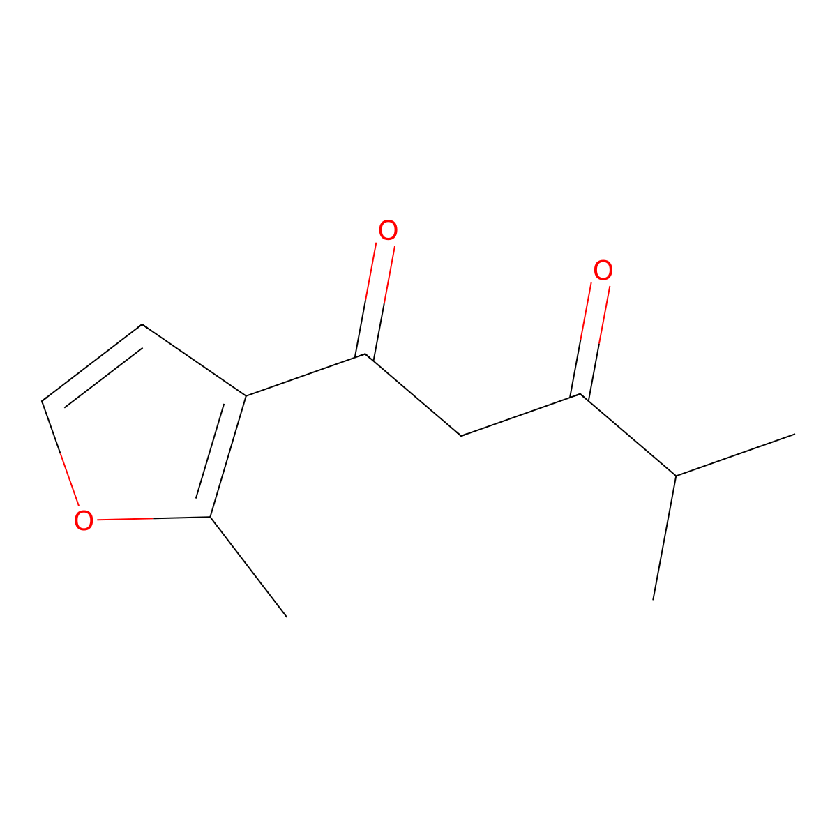 4-Methyl-1-(2-methylfuran-3-yl)pentane-1,3-dione molecular structure, CAS 1339499-25-0