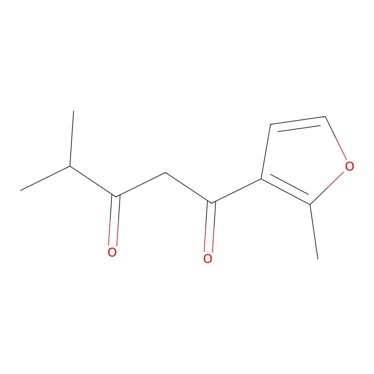 4-Methyl-1-(2-methylfuran-3-yl)pentane-1,3-dione molecular structure, CAS 1339499-25-0