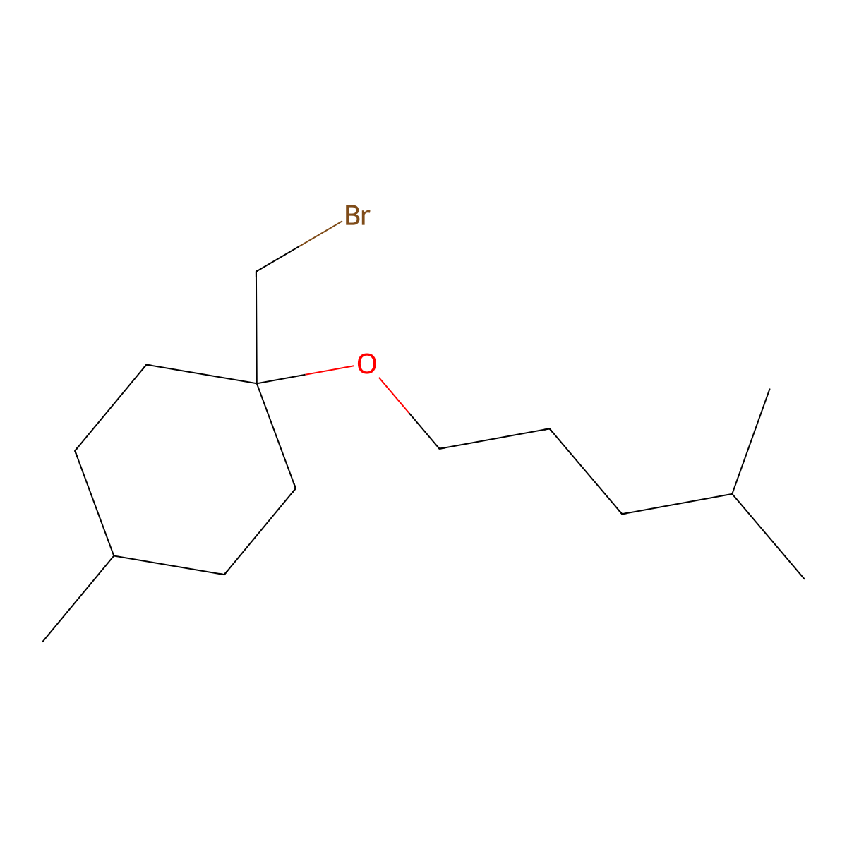 1-(Bromomethyl)-4-methyl-1-((4-methylpentyl)oxy)cyclohexane molecular structure, CAS 1339499-98-7