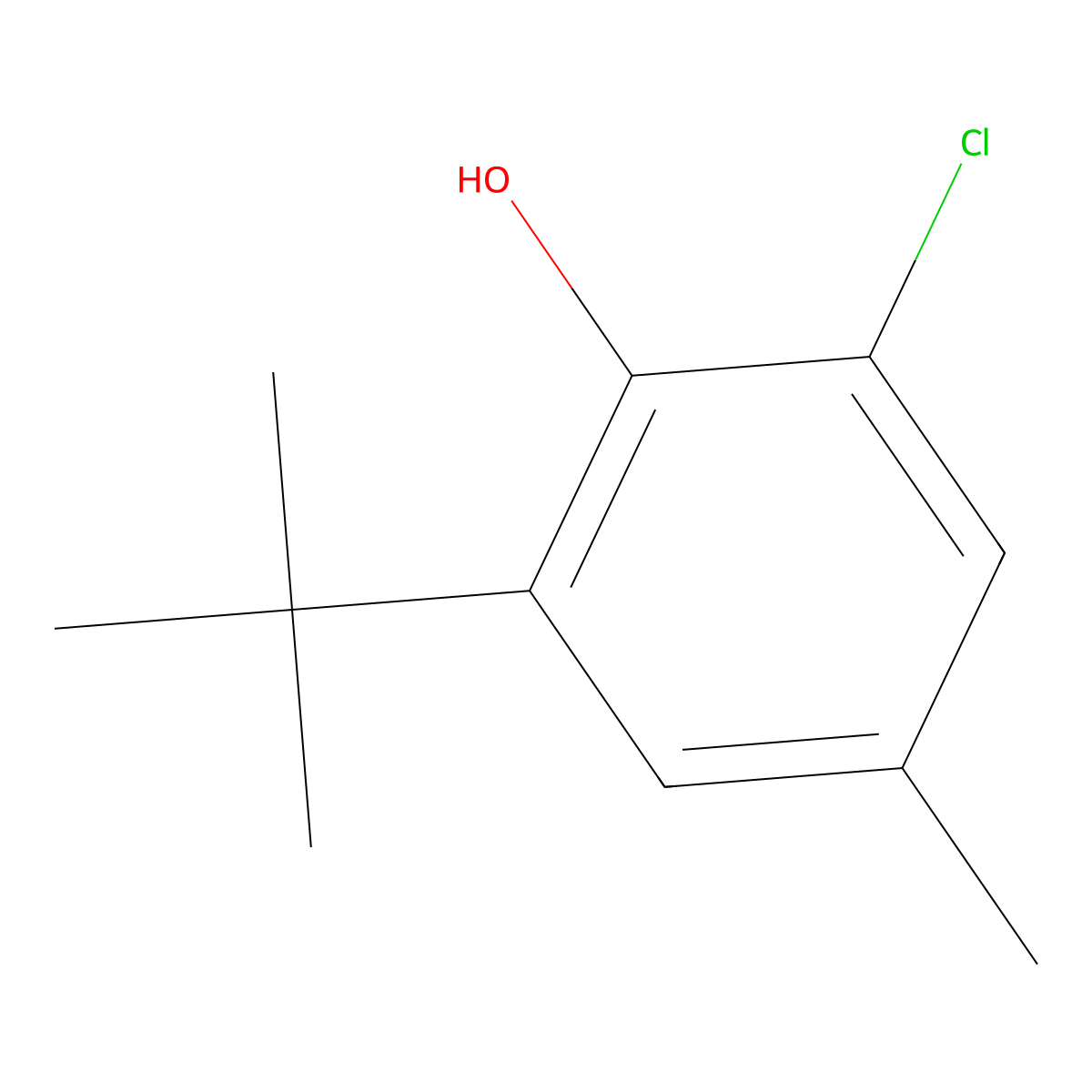 2-tert-Butyl-6-chloro-4-methylphenol molecular structure, CAS 13395-07-8