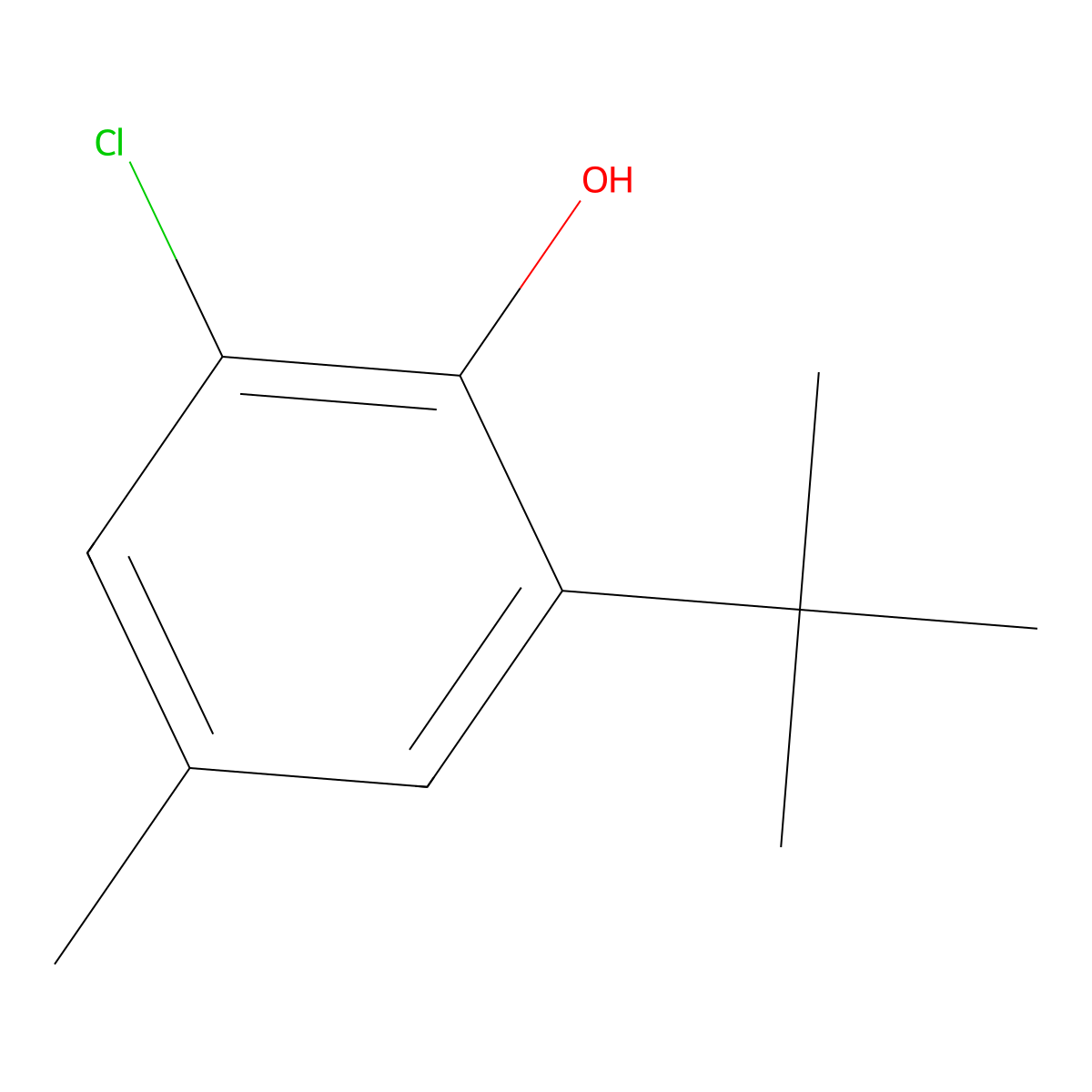 2-tert-Butyl-6-chloro-4-methylphenol molecular structure, CAS 13395-07-8