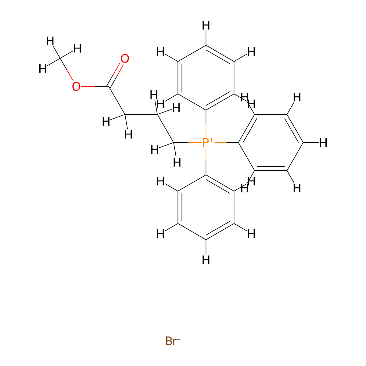 (4-Methoxy-4-oxobutyl)triphenylphosphonium bromide molecular structure, CAS 13395-34-1