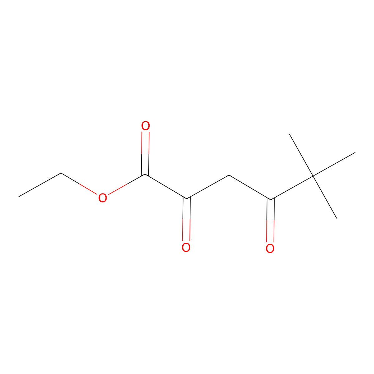 Ethyl 5,5-dimethyl-2,4-dioxohexanoate molecular structure, CAS 13395-36-3