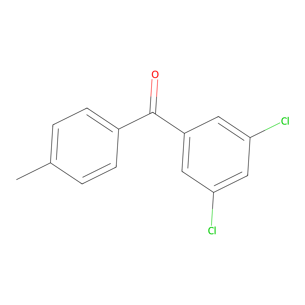 3,5-Dichloro-4'-methylbenzophenone molecular structure, CAS 13395-63-6