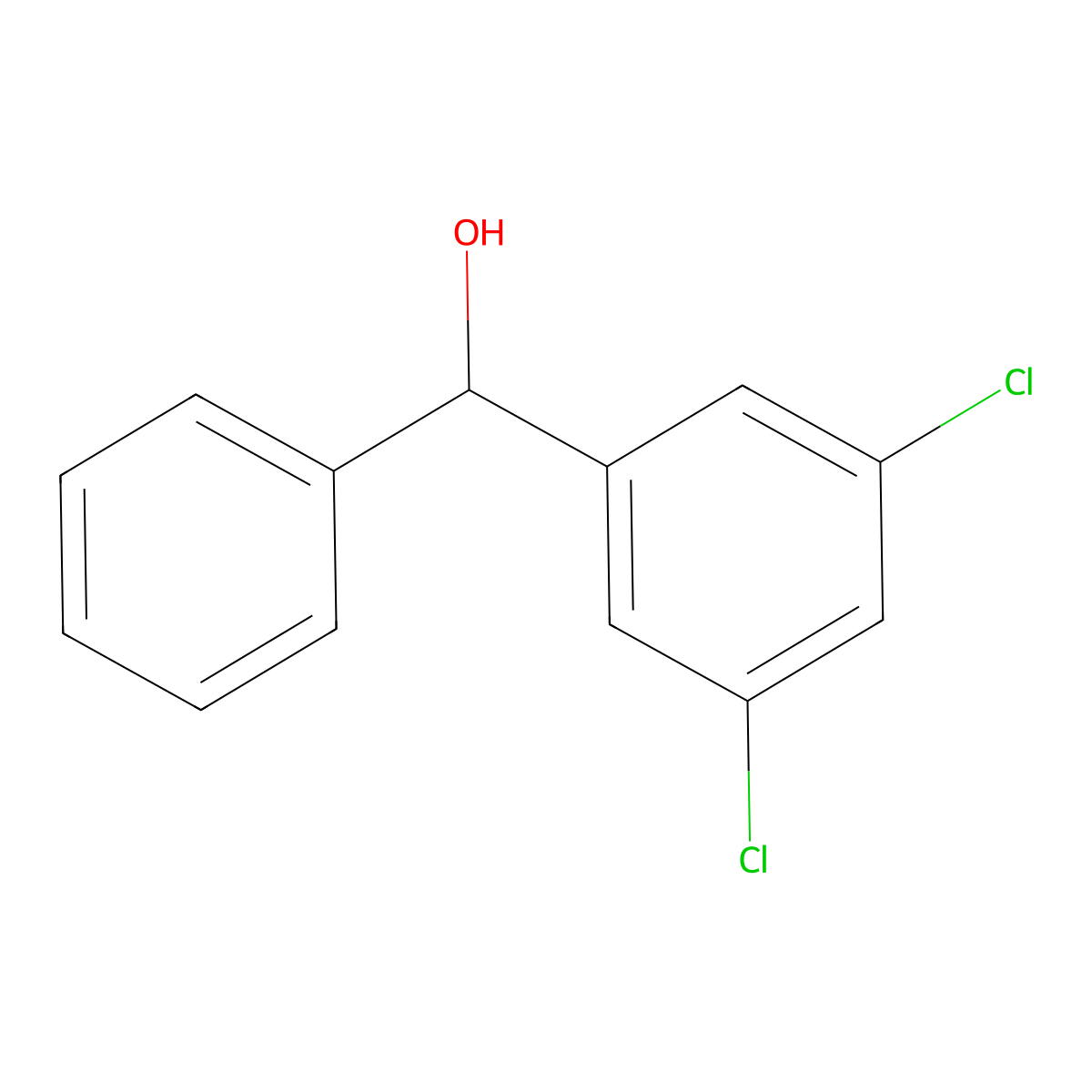 3,5-Dichloro-alpha-phenylbenzenemethanol molecular structure, CAS 13395-70-5