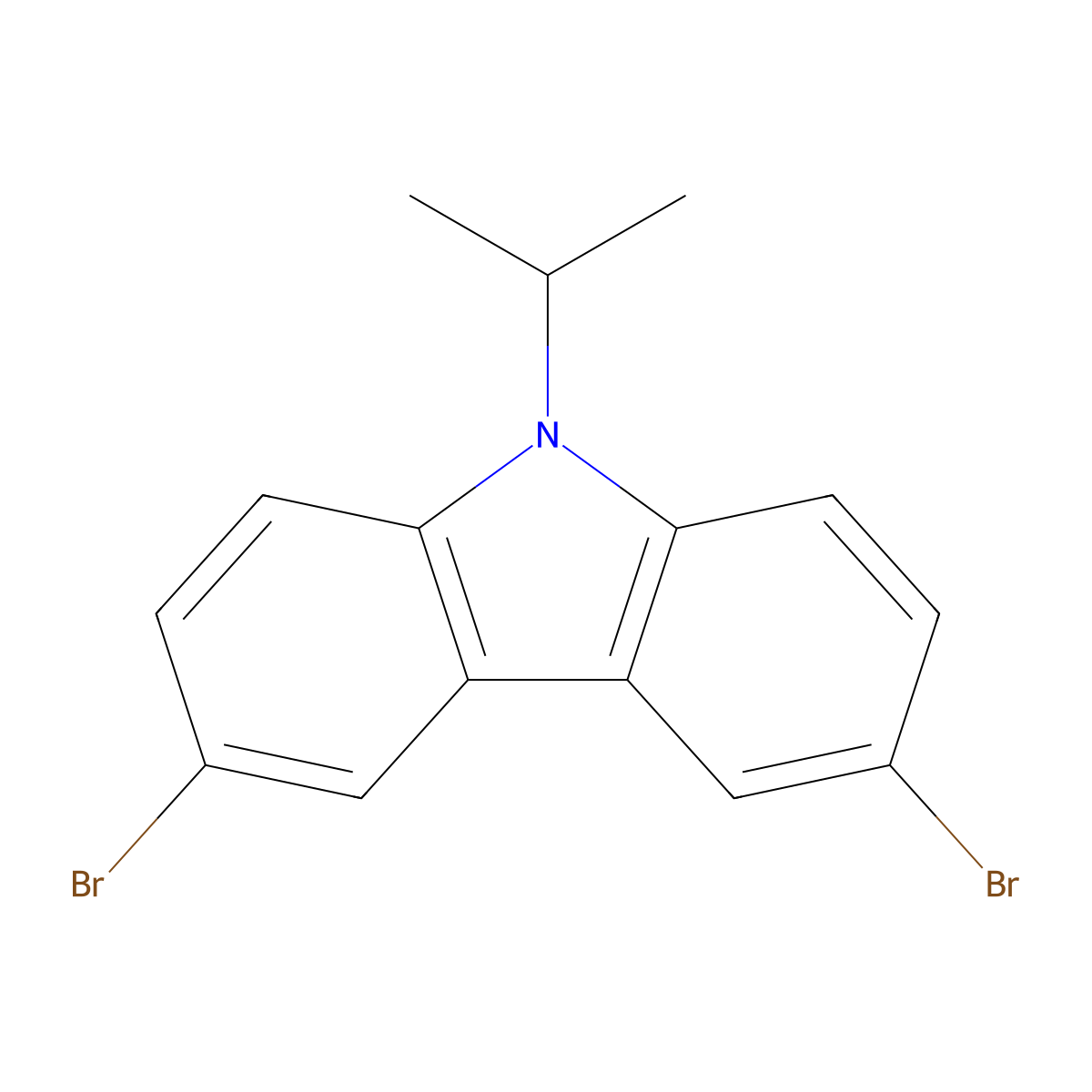 3,6-Dibromo-9-isopropyl-9H-carbazole molecular structure, CAS 133950-36-4