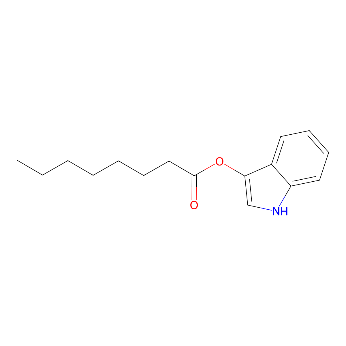 1H-indol-3-yl octanoate molecular structure, CAS 133950-66-0