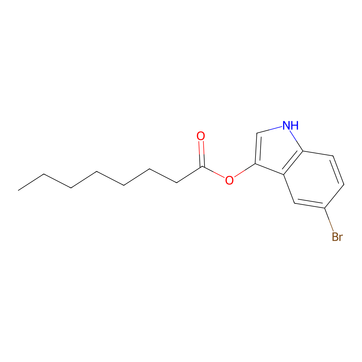 5-bromo-1H-indol-3-yl octanoate molecular structure, CAS 133950-69-3