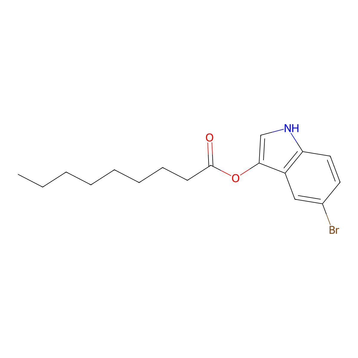 5-Bromo-3-indolyl nonanoate molecular structure, CAS 133950-70-6