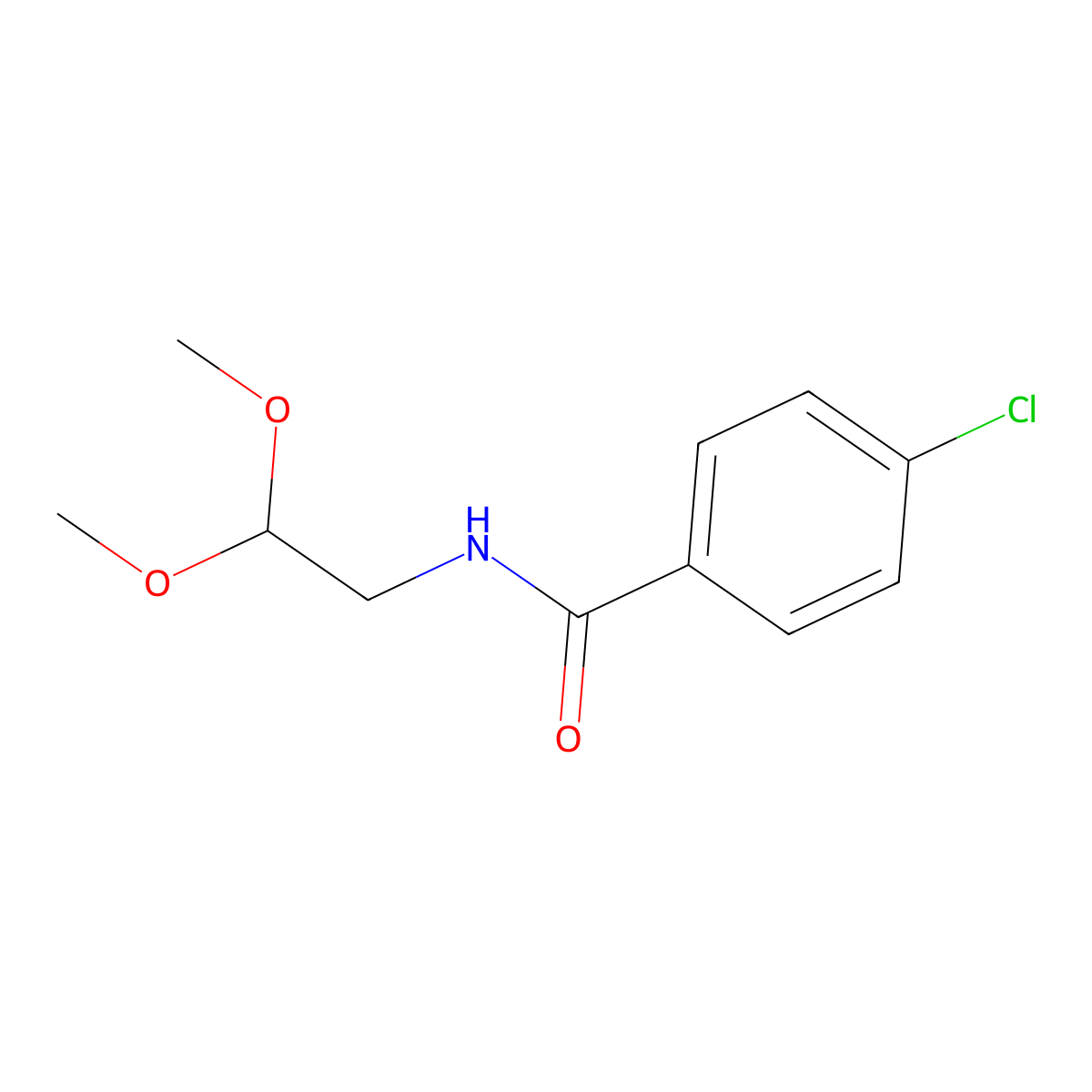 4-chloro-N-(2,2-dimethoxyethyl)benzamide molecular structure, CAS 133950-92-2