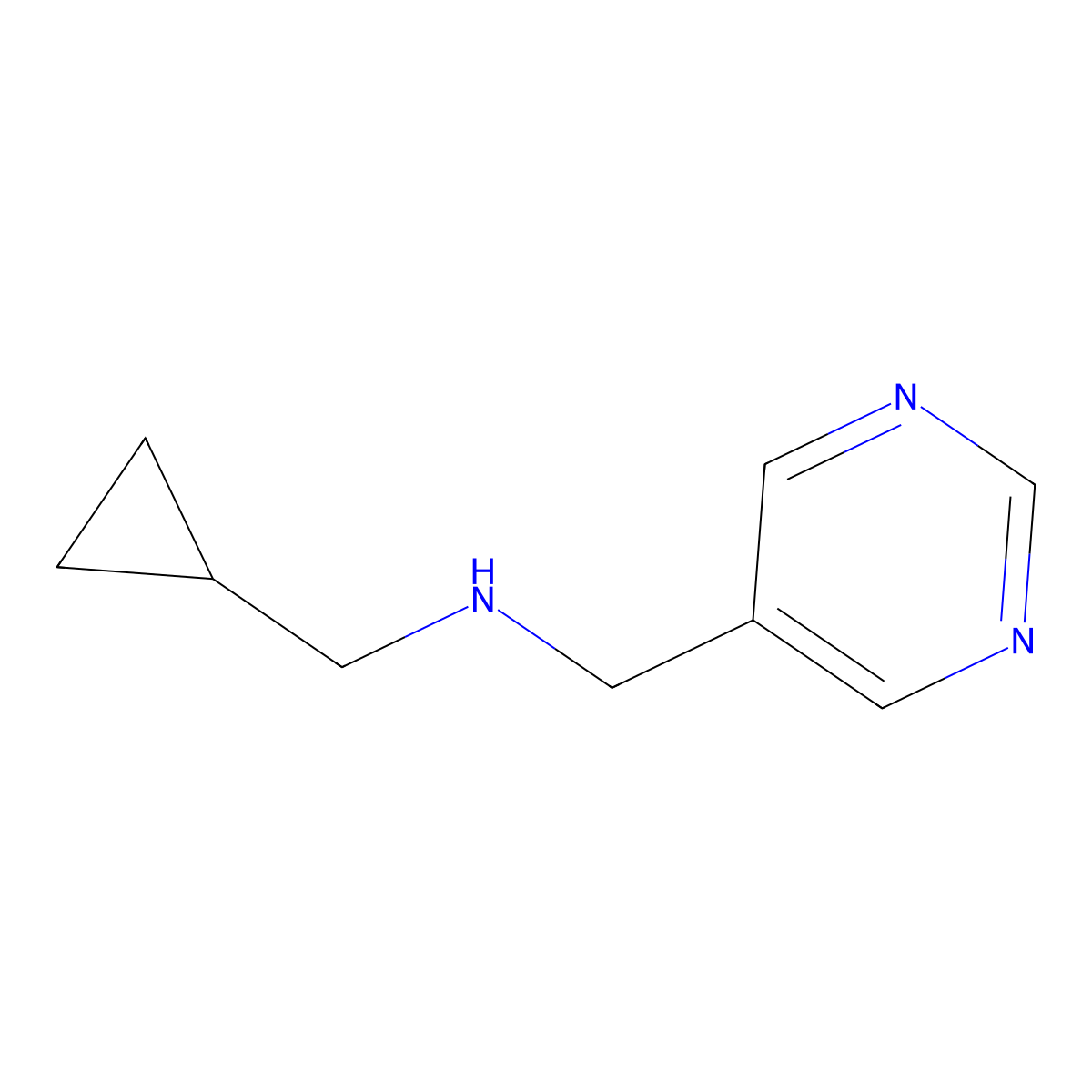 (Cyclopropylmethyl)[(pyrimidin-5-yl)methyl]amine molecular structure, CAS 1339500-59-2