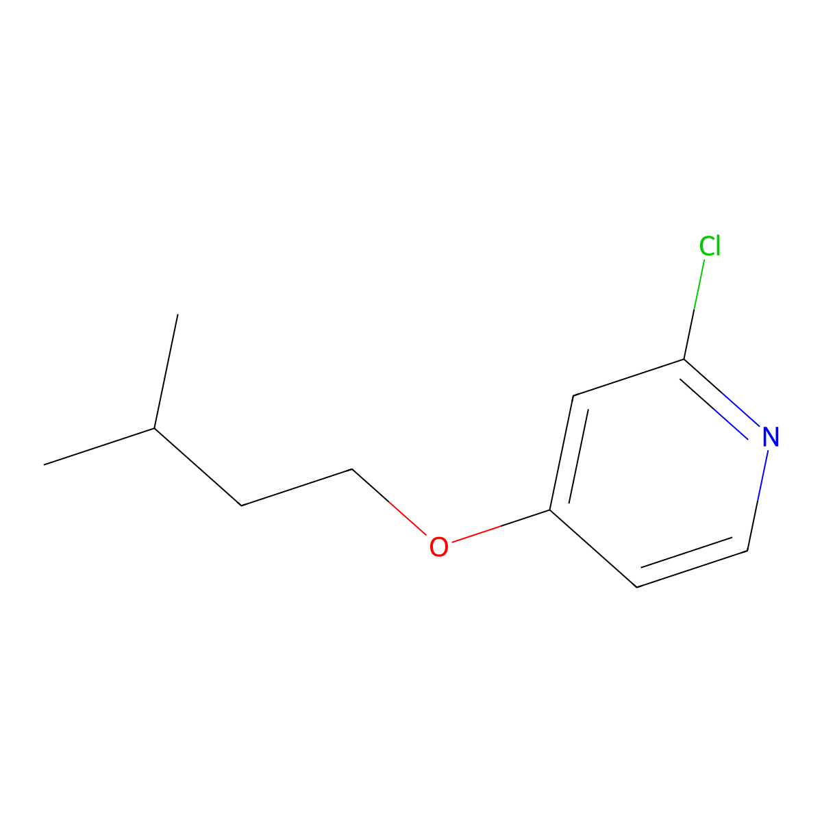 2-Chloro-4-(3-methylbutoxy)pyridine molecular structure, CAS 1339502-25-8