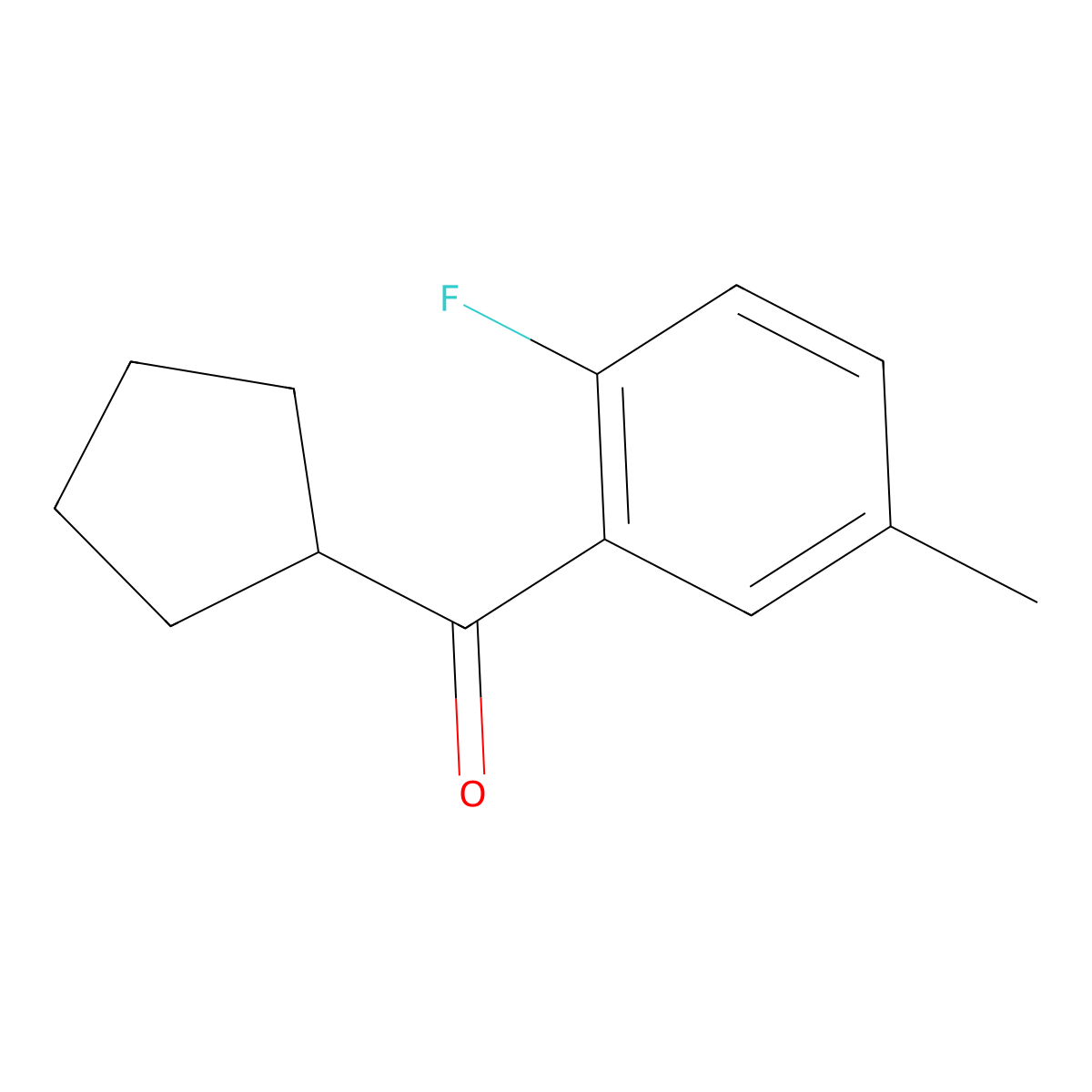 Cyclopentyl(2-fluoro-5-methylphenyl)methanone molecular structure, CAS 1339502-98-5