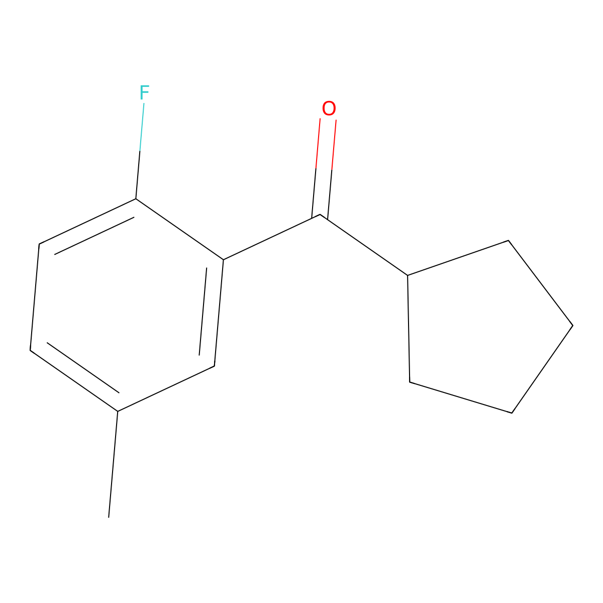 Cyclopentyl(2-fluoro-5-methylphenyl)methanone molecular structure, CAS 1339502-98-5
