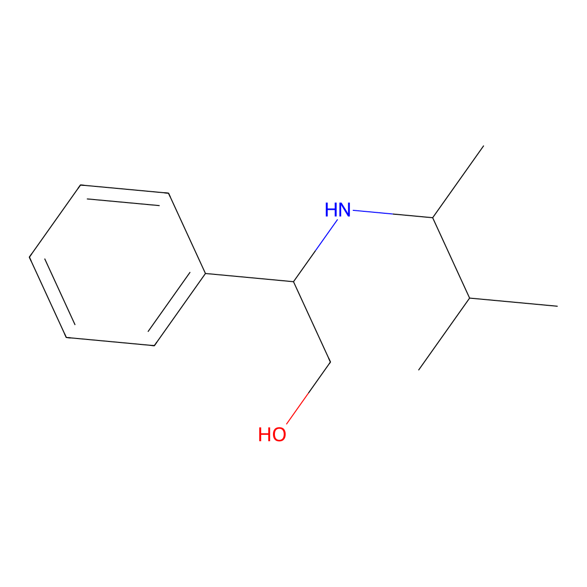 2-[(3-Methylbutan-2-yl)amino]-2-phenylethan-1-ol molecular structure, CAS 1339503-45-5