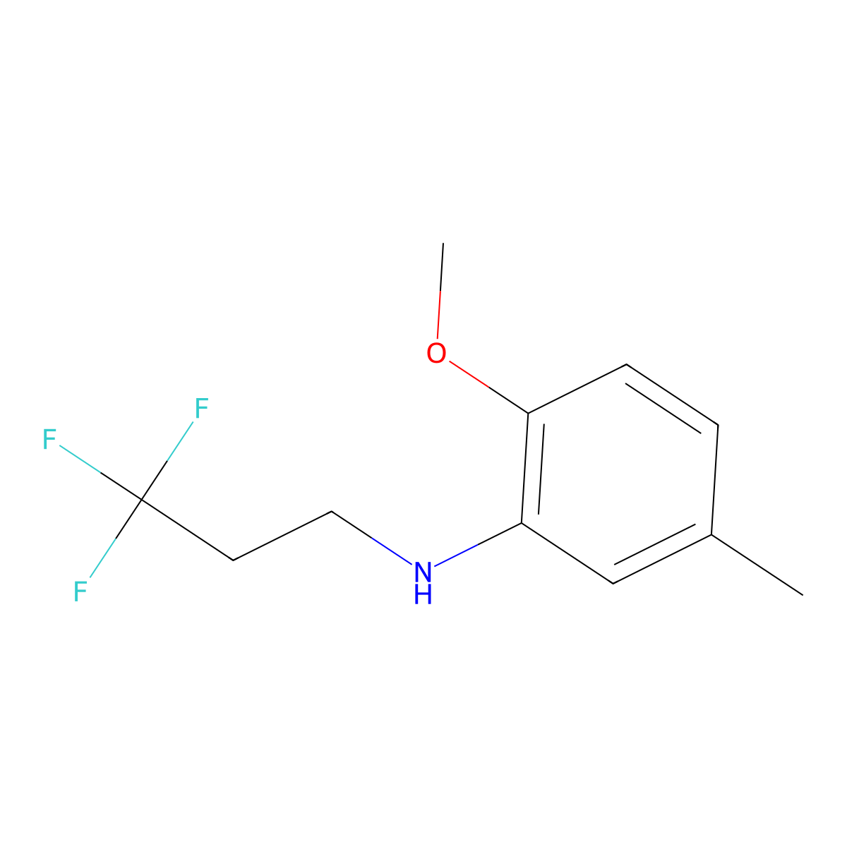 2-methoxy-5-methyl-N-(3,3,3-trifluoropropyl)aniline molecular structure, CAS 1339504-90-3