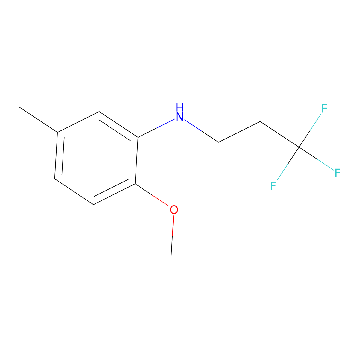 2-methoxy-5-methyl-N-(3,3,3-trifluoropropyl)aniline molecular structure, CAS 1339504-90-3