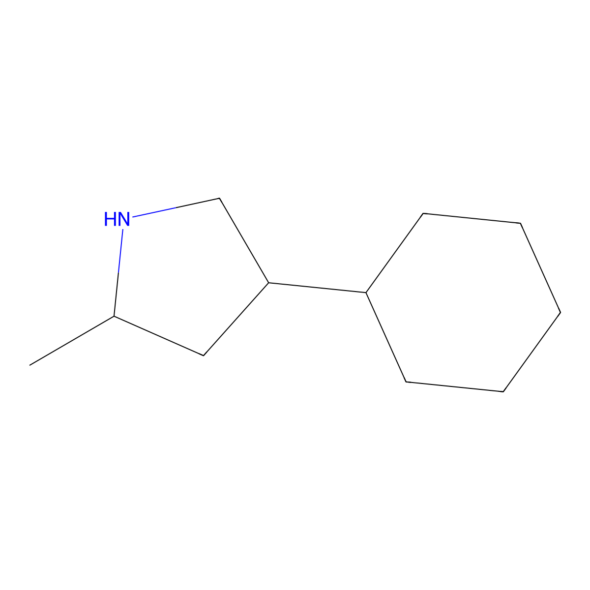 4-Cyclohexyl-2-methylpyrrolidine molecular structure, CAS 1339505-35-9