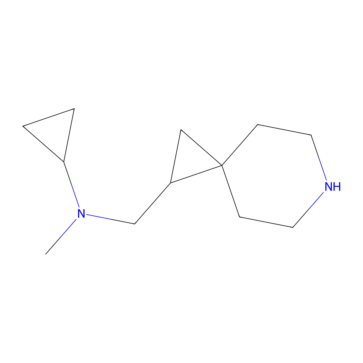 N-{6-azaspiro[2.5]octan-1-ylmethyl}-N-methylcyclopropanamine molecular structure, CAS 1339505-47-3