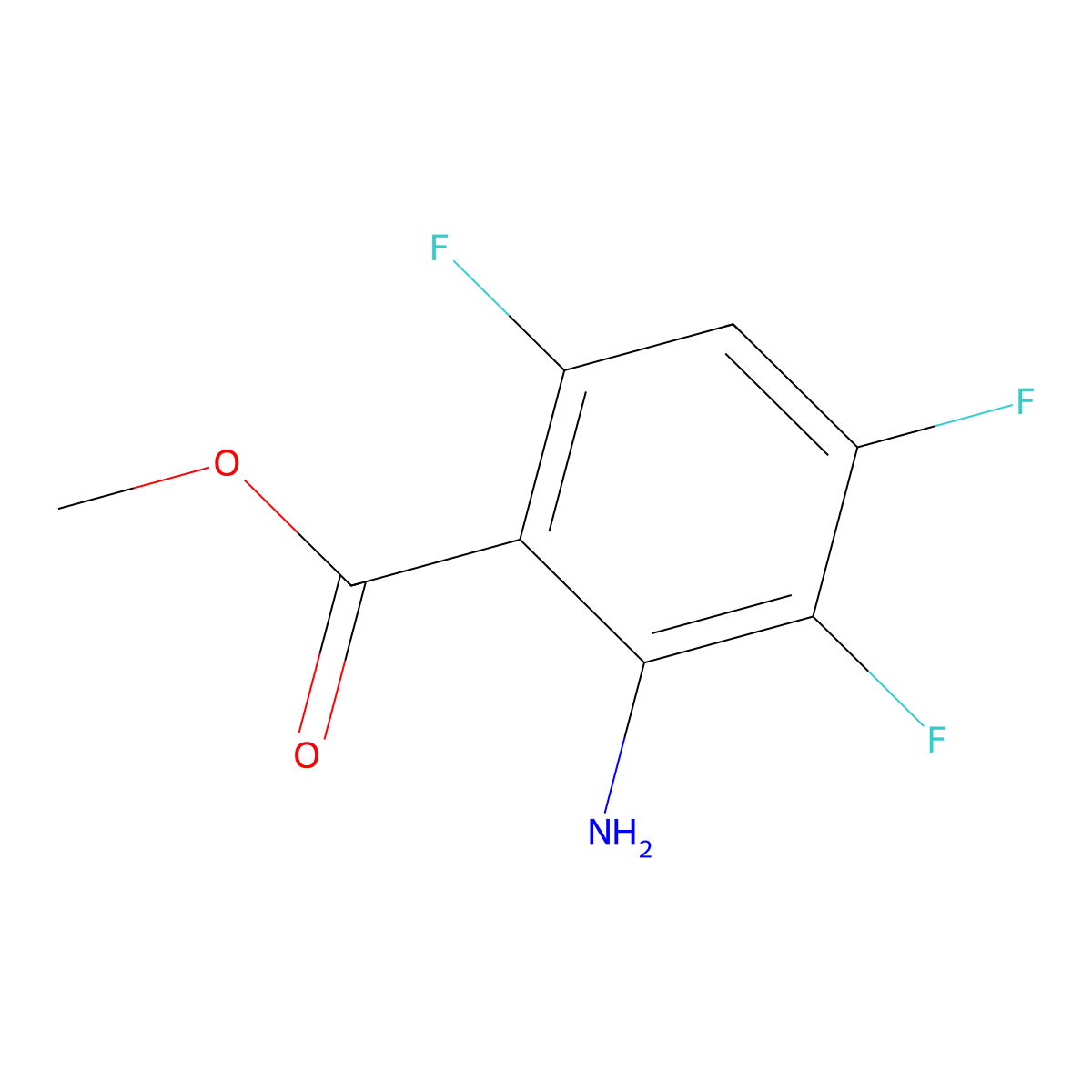 Methyl 2-amino-3,4,6-trifluorobenzoate molecular structure, CAS 1339505-54-2