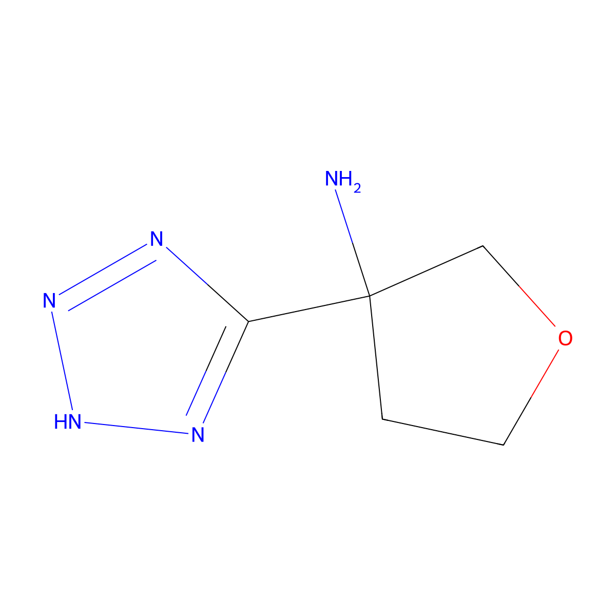 3-(2h-1,2,3,4-Tetrazol-5-yl)oxolan-3-amine molecular structure, CAS 1339505-94-0