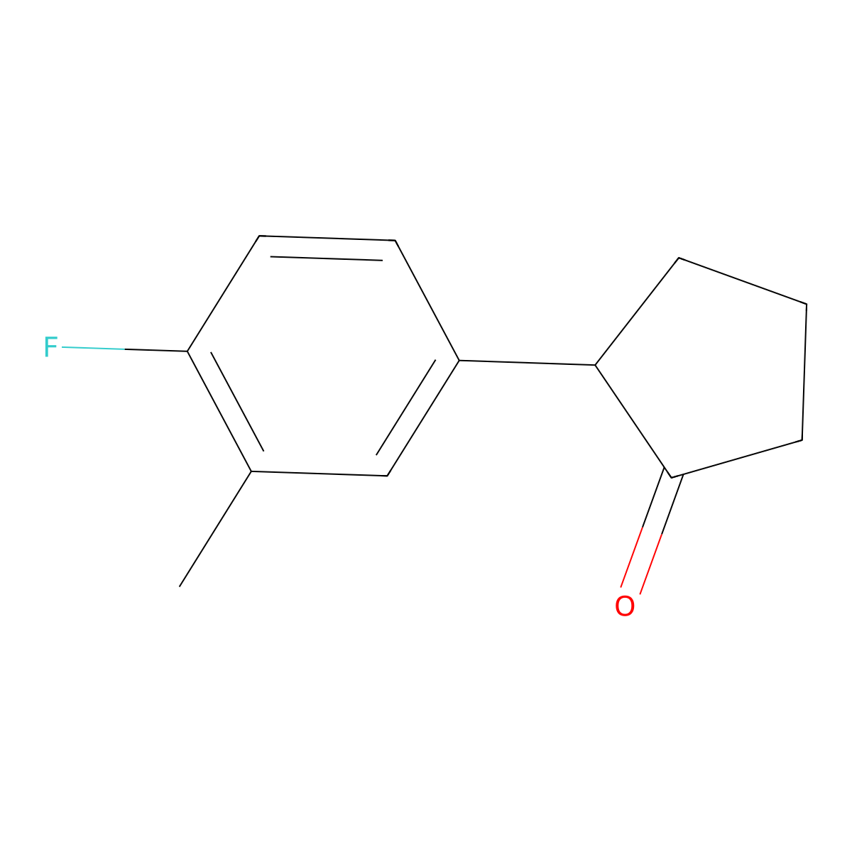 2-(4-Fluoro-3-methylphenyl)cyclopentan-1-one molecular structure, CAS 1339507-24-2