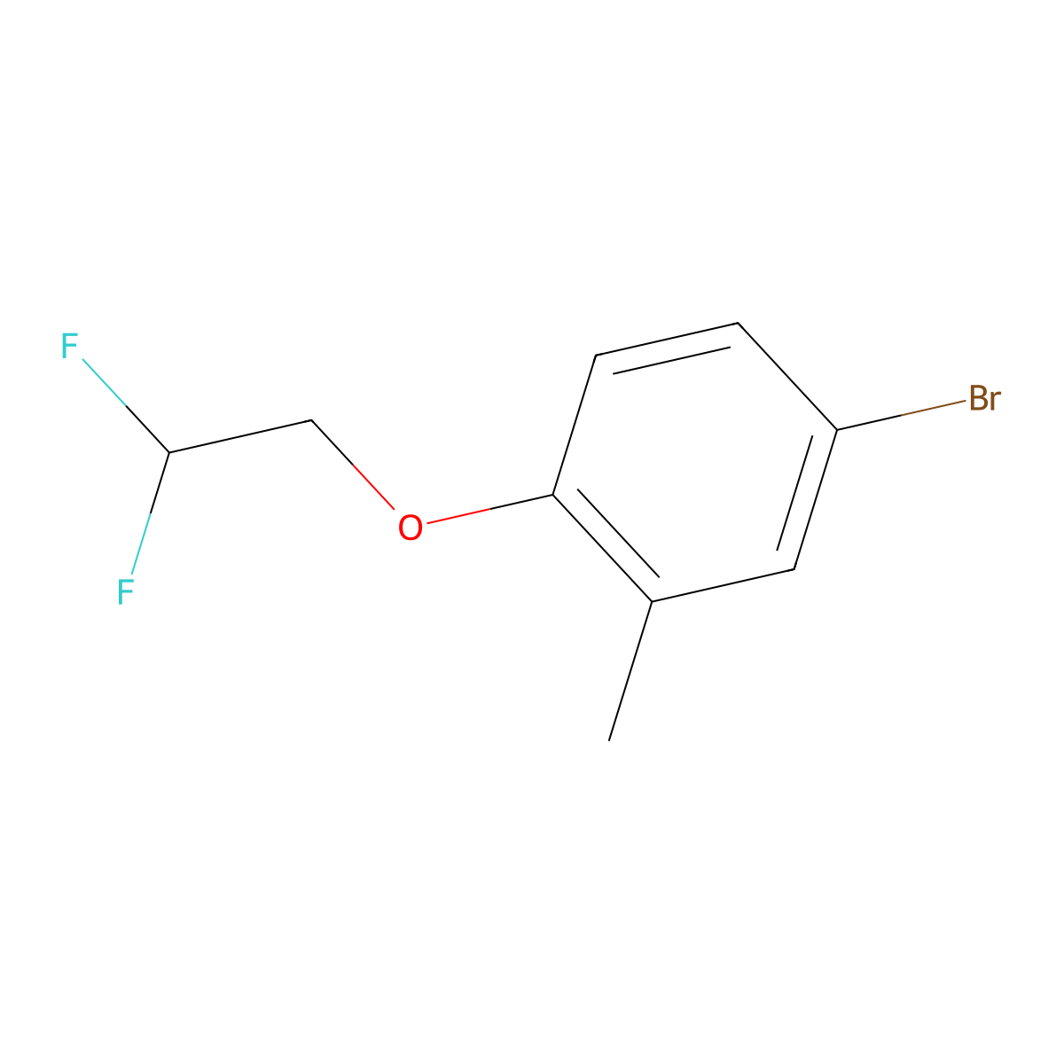 4-Bromo-1-(2,2-difluoroethoxy)-2-methylbenzene molecular structure, CAS 1339508-59-6