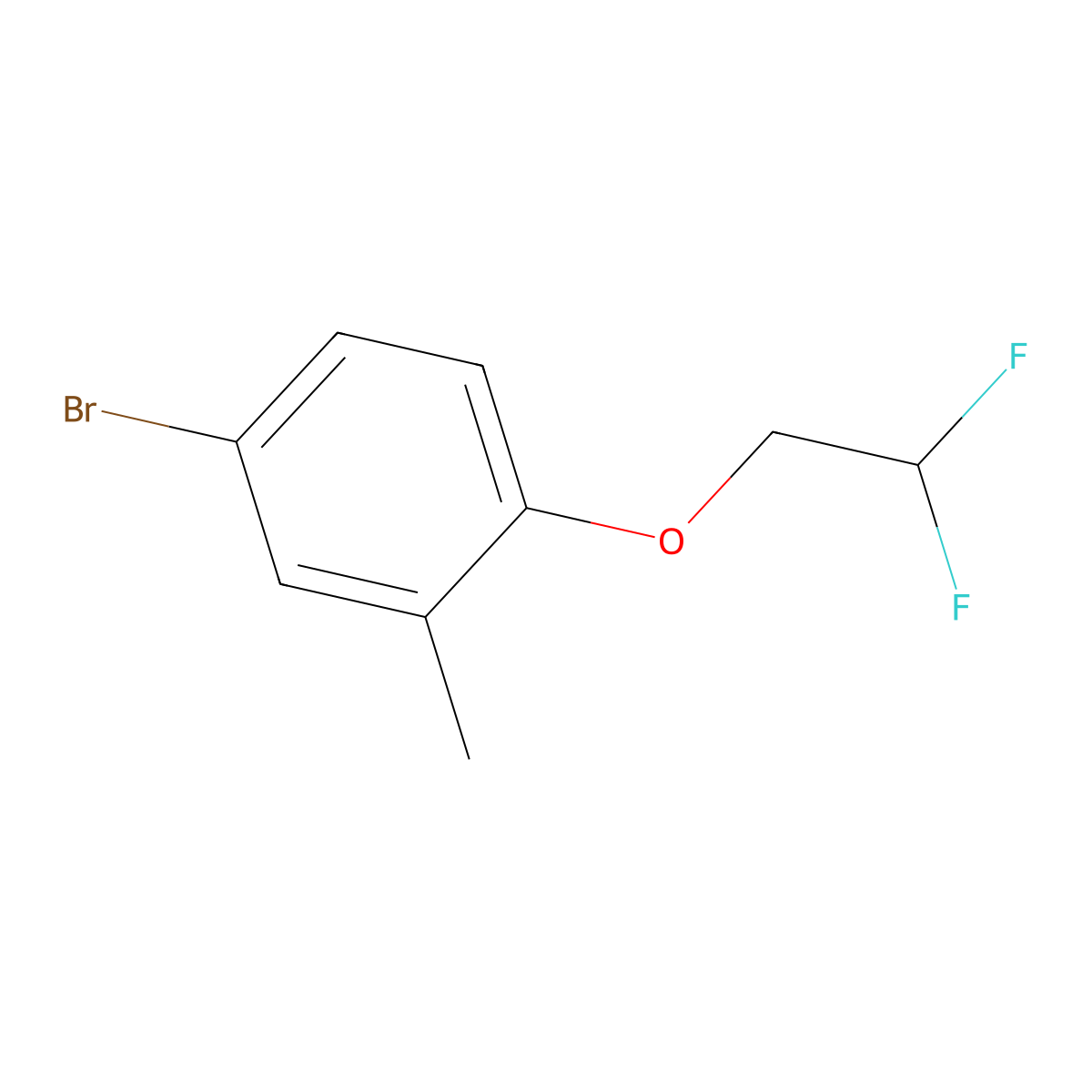 4-Bromo-1-(2,2-difluoroethoxy)-2-methylbenzene molecular structure, CAS 1339508-59-6