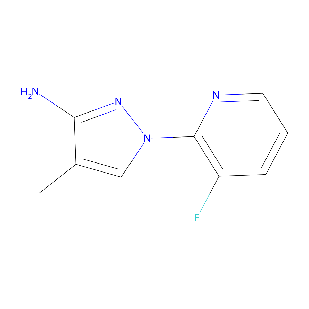 1-(3-fluoropyridin-2-yl)-4-methyl-1H-pyrazol-3-amine molecular structure, CAS 1339509-05-5