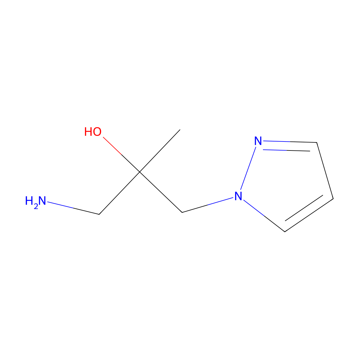 1-amino-2-methyl-3-(1H-pyrazol-1-yl)propan-2-ol molecular structure, CAS 1339509-16-8