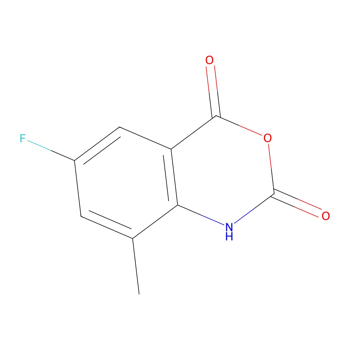 6-fluoro-8-methyl-2,4-dihydro-1H-3,1-benzoxazine-2,4-dione molecular structure, CAS 1339509-57-7