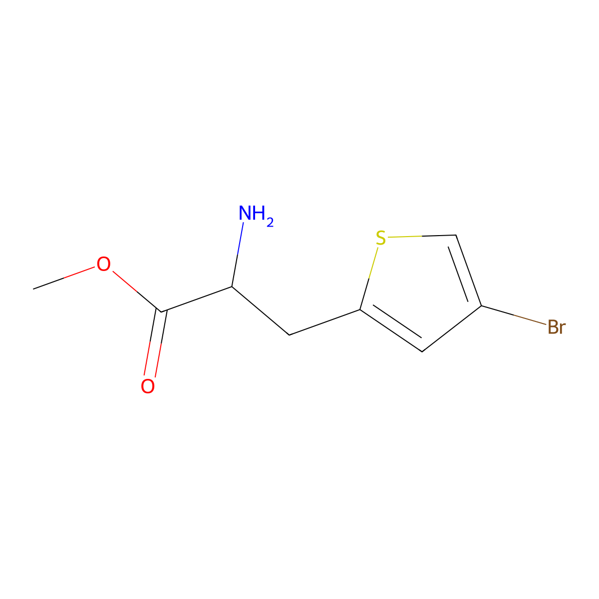 Methyl 2-amino-3-(4-bromothiophen-2-yl)propanoate molecular structure, CAS 1339510-14-3