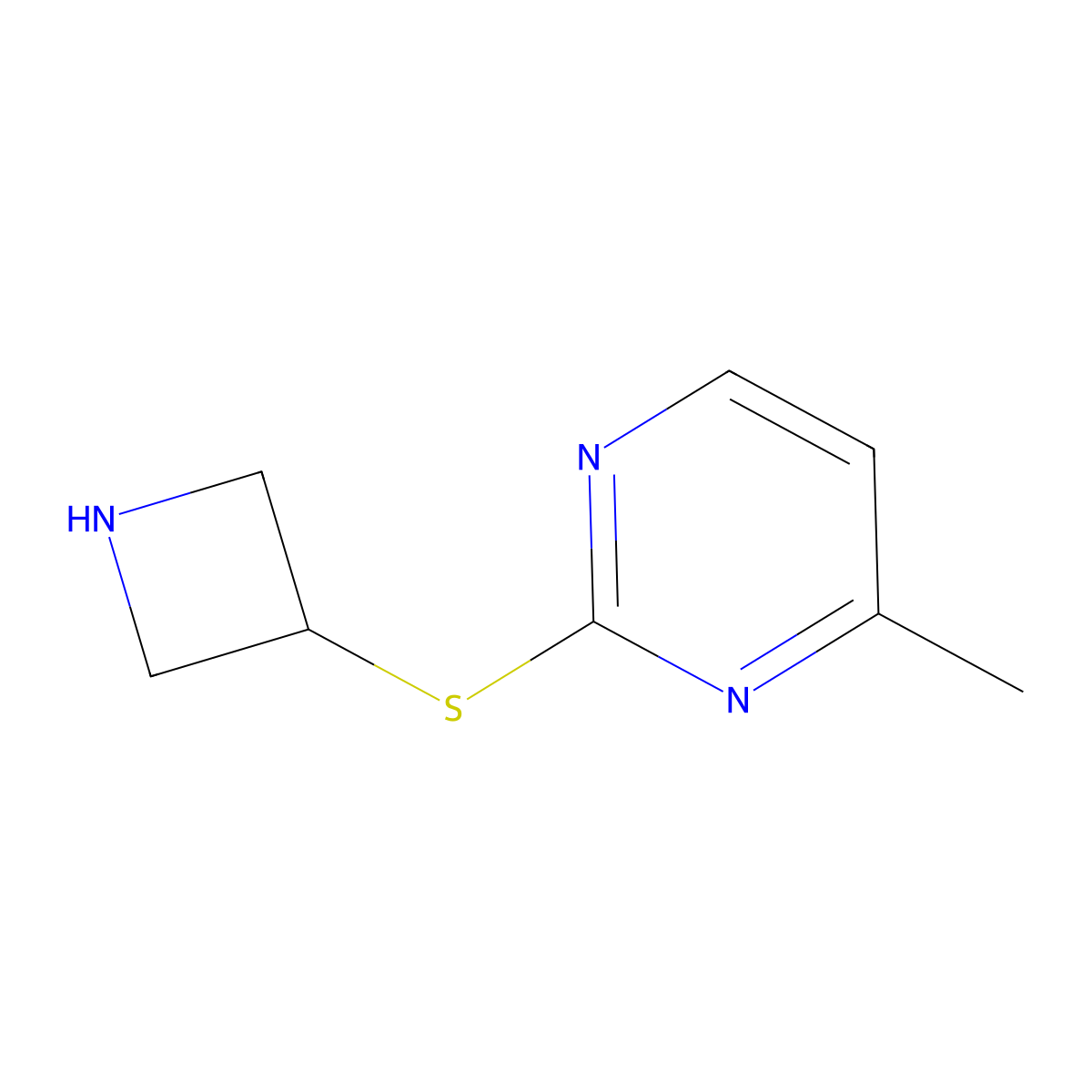 2-(Azetidin-3-ylsulfanyl)-4-methylpyrimidine molecular structure, CAS 1339510-17-6