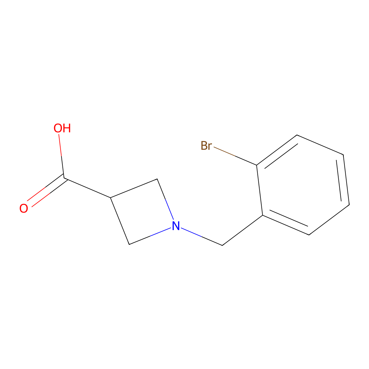 1-[(2-Bromophenyl)methyl]azetidine-3-carboxylic acid molecular structure, CAS 1339510-66-5
