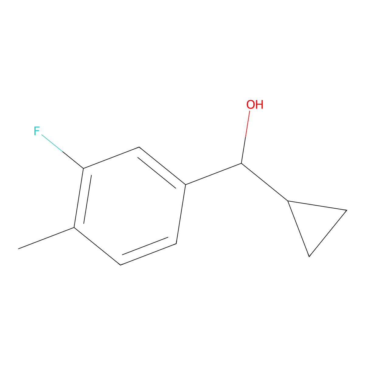 alpha-Cyclopropyl-3-fluoro-4-methylbenzenemethanol molecular structure, CAS 1339511-83-9