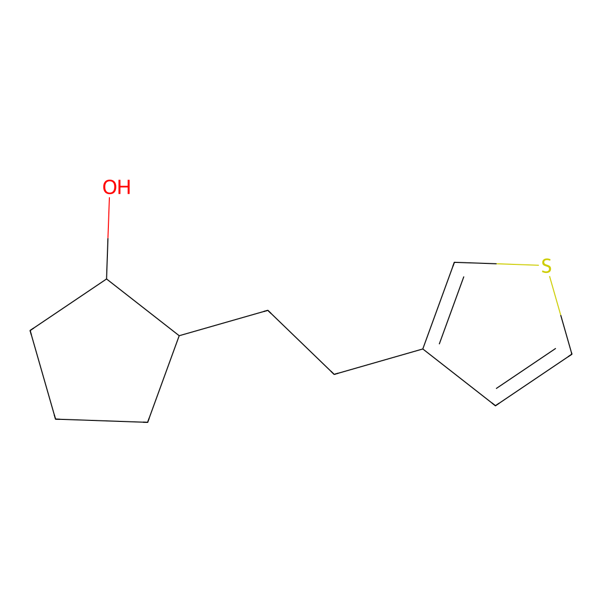 2-[2-(Thiophen-3-yl)ethyl]cyclopentan-1-ol molecular structure, CAS 1339513-05-1