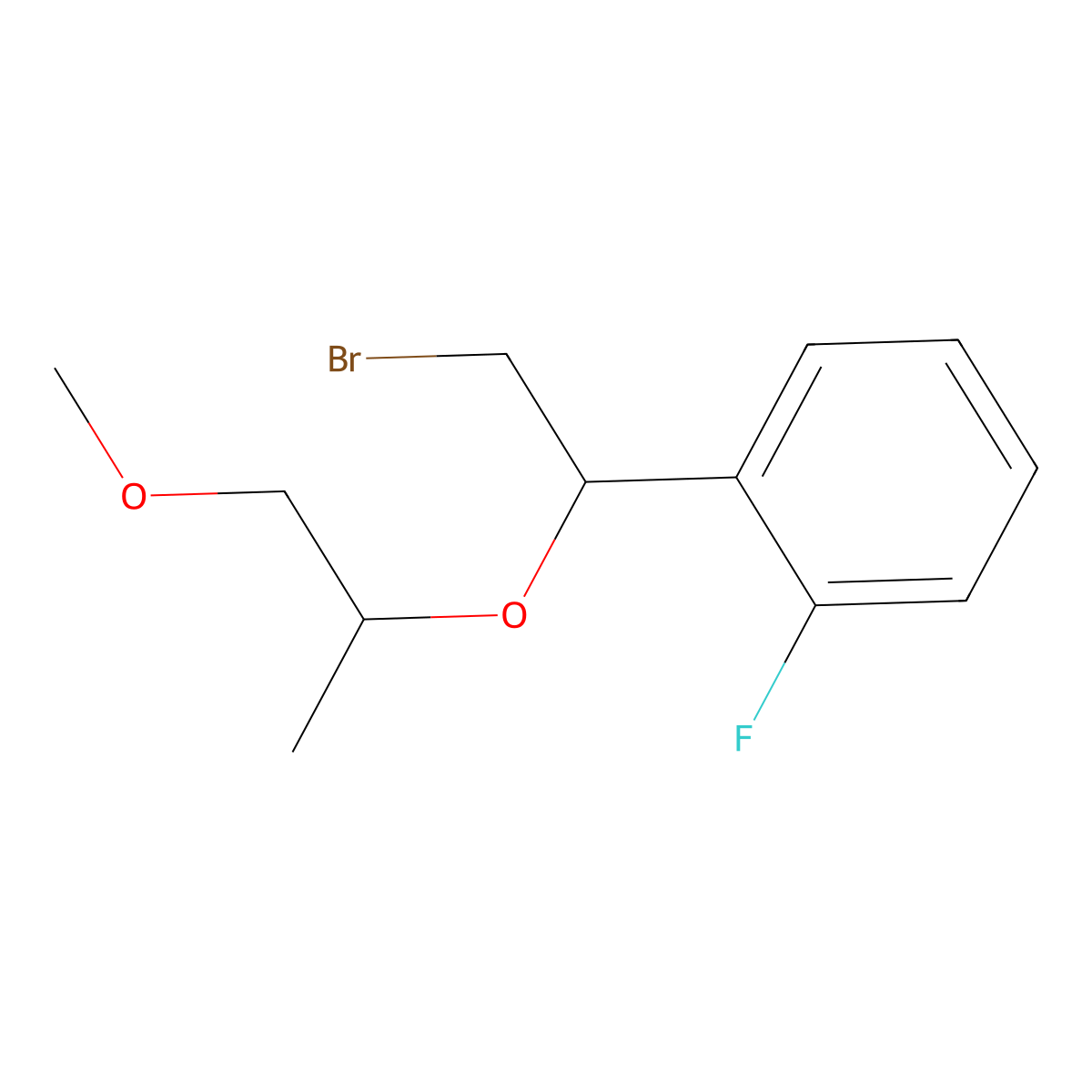 1-(2-Bromo-1-((1-methoxypropan-2-yl)oxy)ethyl)-2-fluorobenzene molecular structure, CAS 1339513-62-0