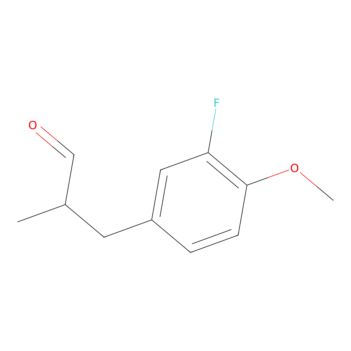 3-(3-Fluoro-4-methoxyphenyl)-2-methylpropanal molecular structure, CAS 1339518-45-4