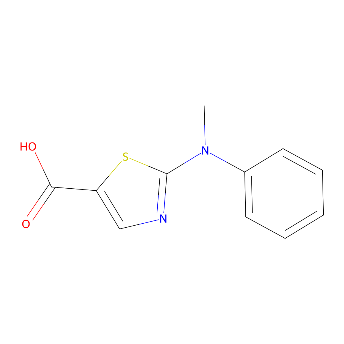 2-[Methyl(phenyl)amino]-1,3-thiazole-5-carboxylic acid molecular structure, CAS 1339523-57-7
