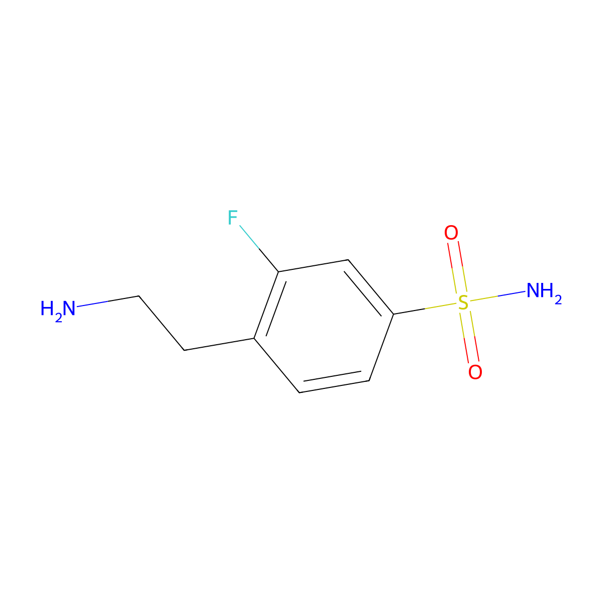 4-(2-Aminoethyl)-3-fluorobenzenesulfonamide molecular structure, CAS 1339523-89-5