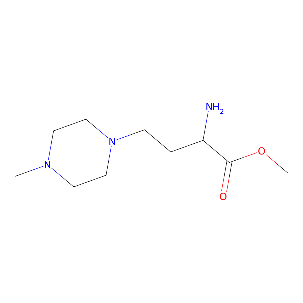 Methyl 2-amino-4-(4-methylpiperazin-1-yl)butanoate molecular structure, CAS 1339524-41-2