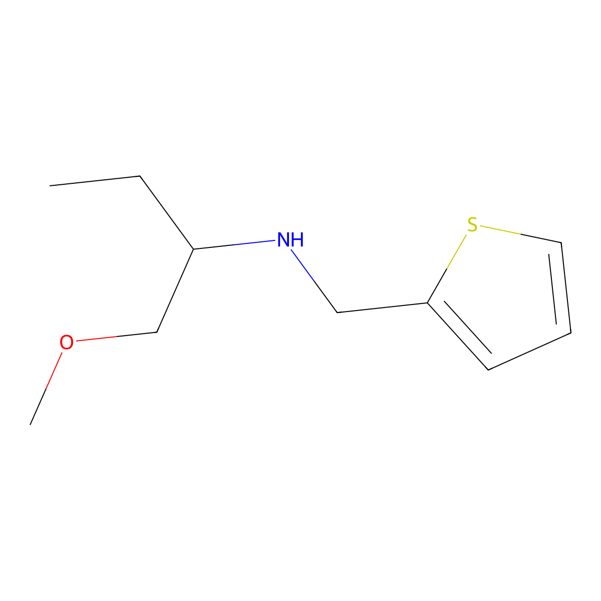 1-methoxy-N-(thiophen-2-ylmethyl)butan-2-amine molecular structure, CAS 1339525-73-3