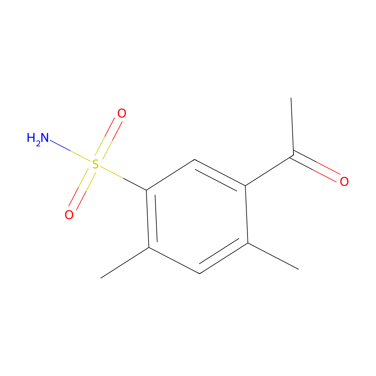 5-Acetyl-2,4-dimethylbenzene-1-sulfonamide molecular structure, CAS 1339526-85-0