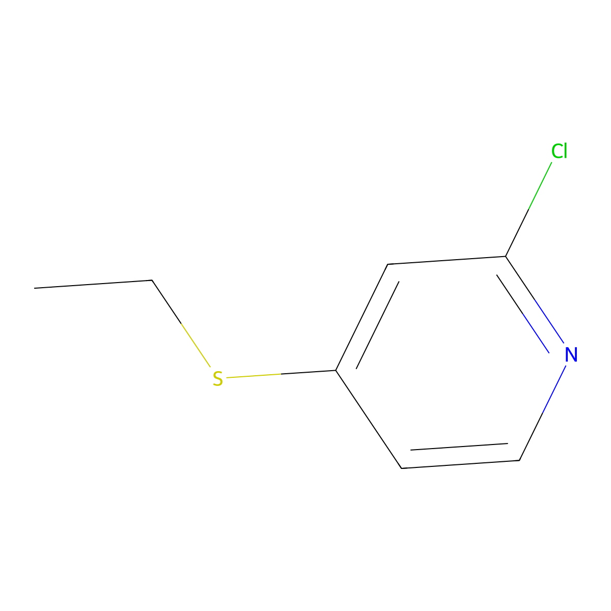 2-Chloro-4-(ethylsulfanyl)pyridine molecular structure, CAS 1339527-11-5