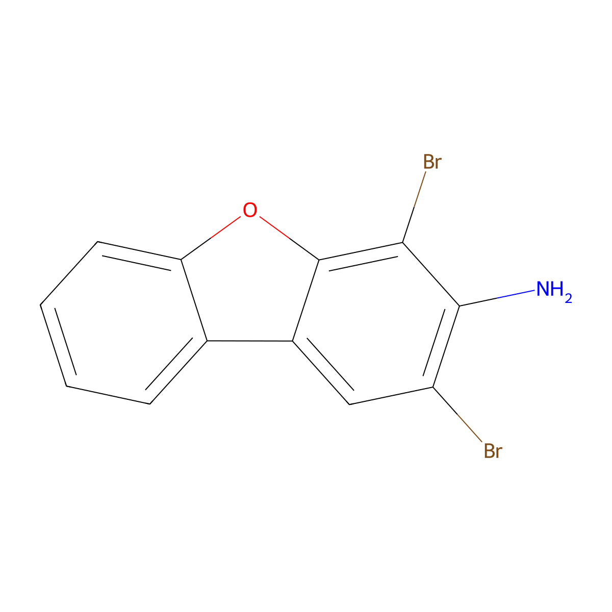 2,4-Dibromodibenzo[b,d]furan-3-amine molecular structure, CAS 133953-35-2