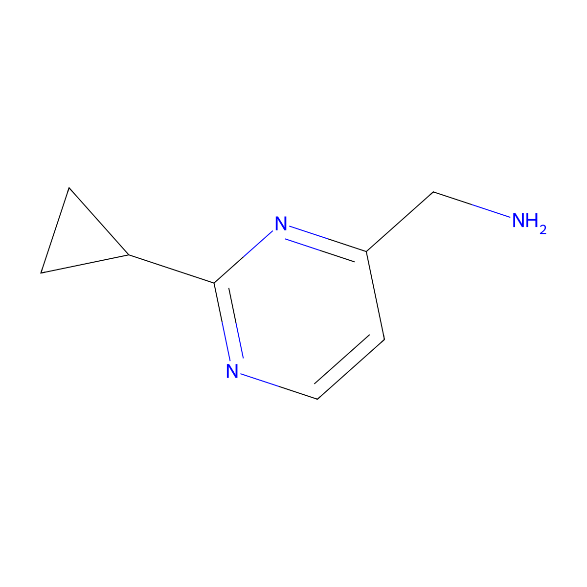 1-(2-Cyclopropylpyrimidin-4-yl)methanamine molecular structure, CAS 1339530-97-0
