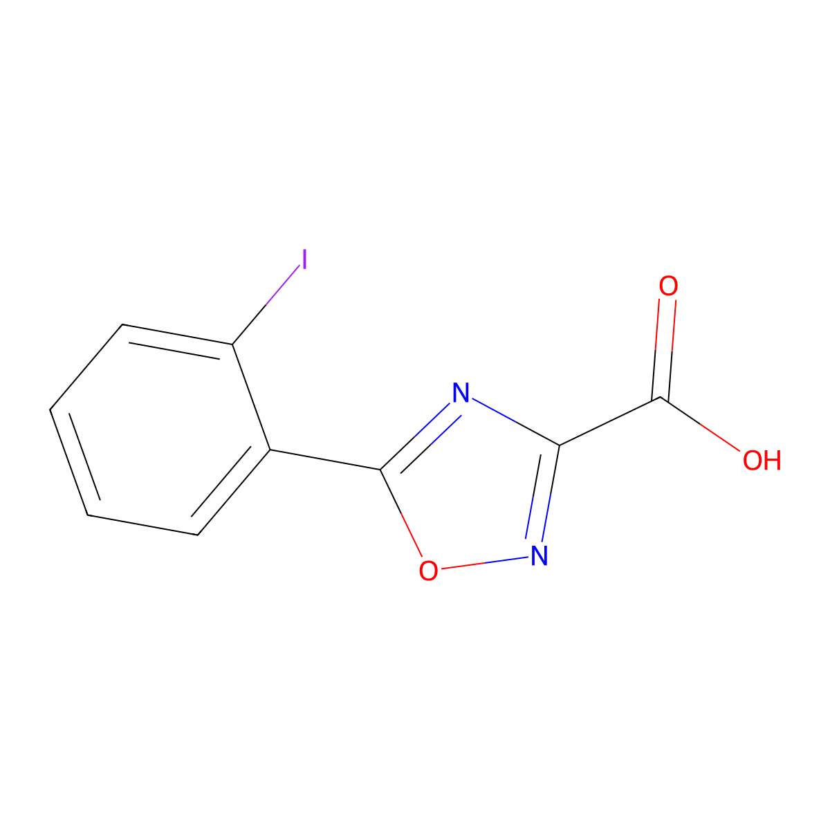 5-(2-Iodophenyl)-1,2,4-oxadiazole-3-carboxylic acid molecular structure, CAS 1339531-73-5