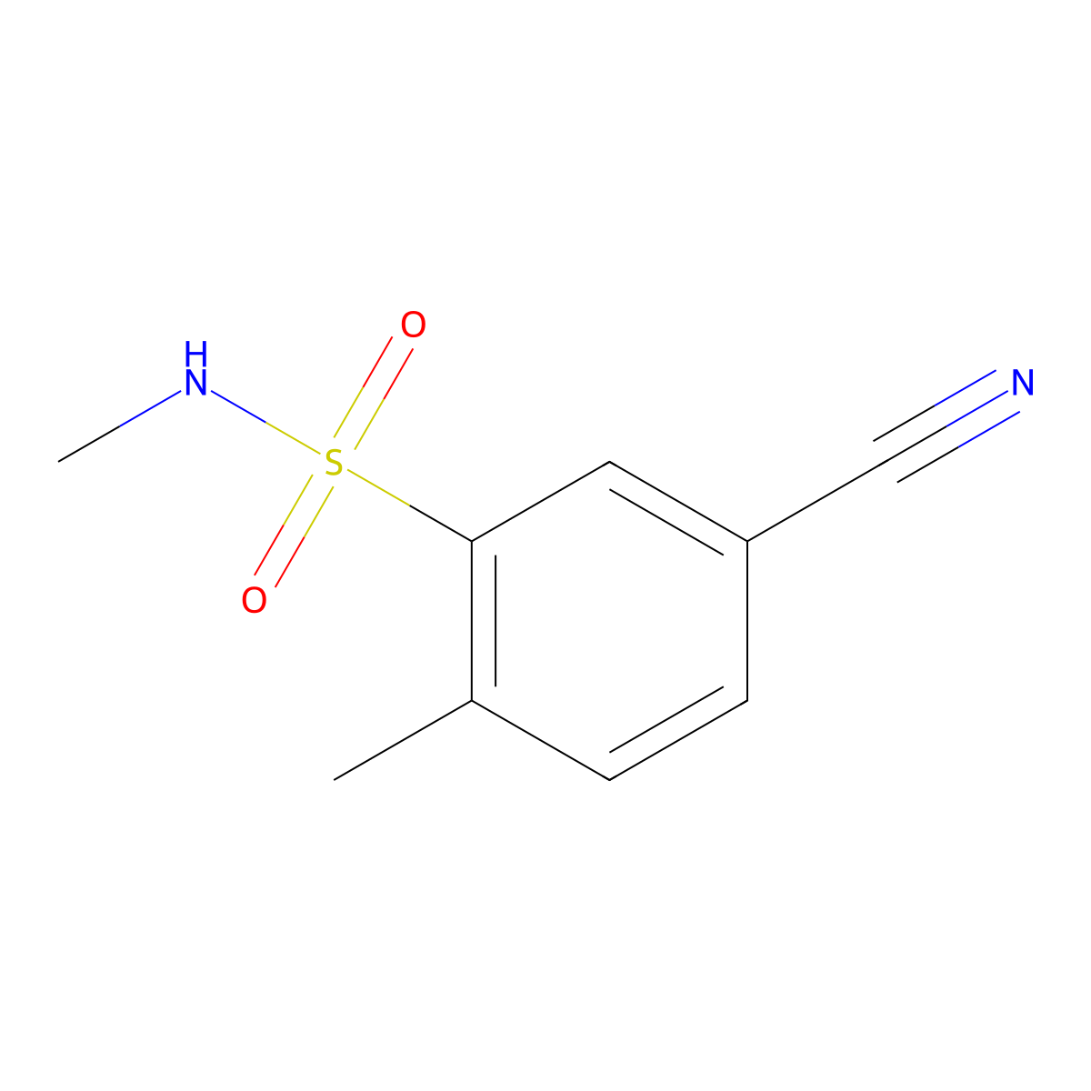5-Cyano-N,2-dimethylbenzene-1-sulfonamide molecular structure, CAS 1339533-93-5
