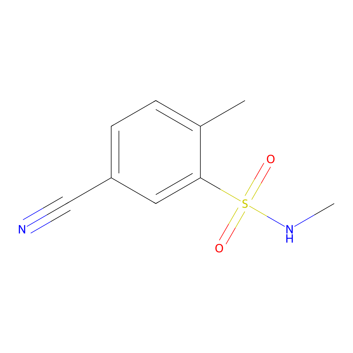 5-Cyano-N,2-dimethylbenzene-1-sulfonamide molecular structure, CAS 1339533-93-5