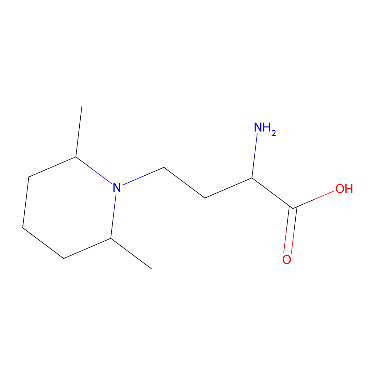2-Amino-4-(2,6-dimethylpiperidin-1-yl)butanoic acid molecular structure, CAS 1339534-50-7